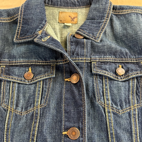 American Eagle Women’s Dark Wash Denim Jacket - Picture 6 of 12